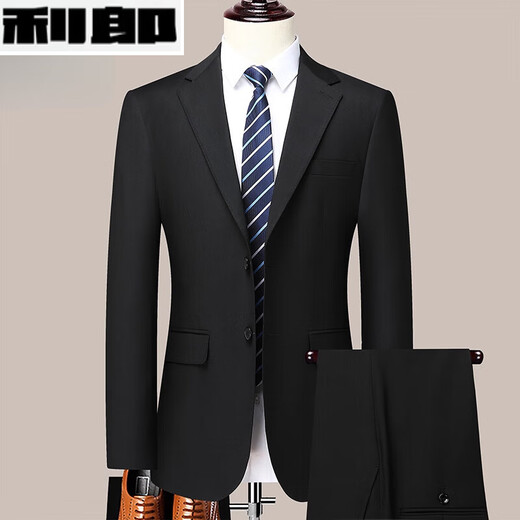 丨Lilang丨2025 Autumn and Winter New Men's Suit Suit Business Casual Professional Wear Formal Tailored Jacket Suit Men GDB/603 Black Suit Suit M 170 105-120Jin Jin equals 0.5 kg