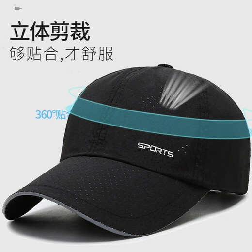 Outdoor quick-drying baseball hat for men and women in spring and summer thin mesh mesh sun protection running breathable fishing cap navy blue adjustable