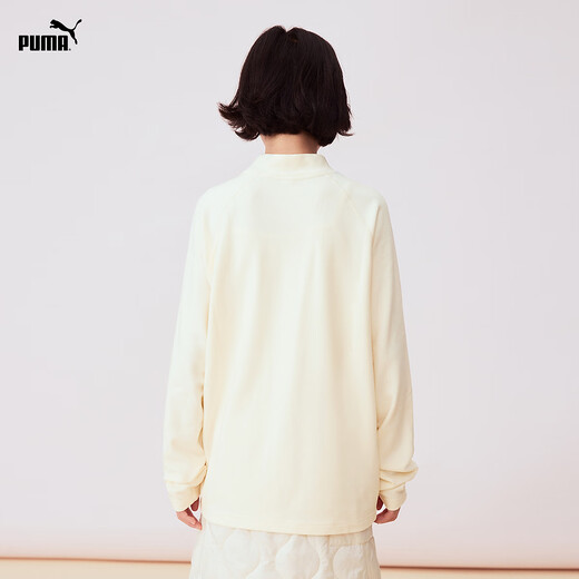 PUMA official authentic new children's long-sleeved T-shirt half turtleneck elastic comfortable and warm white 10101 165