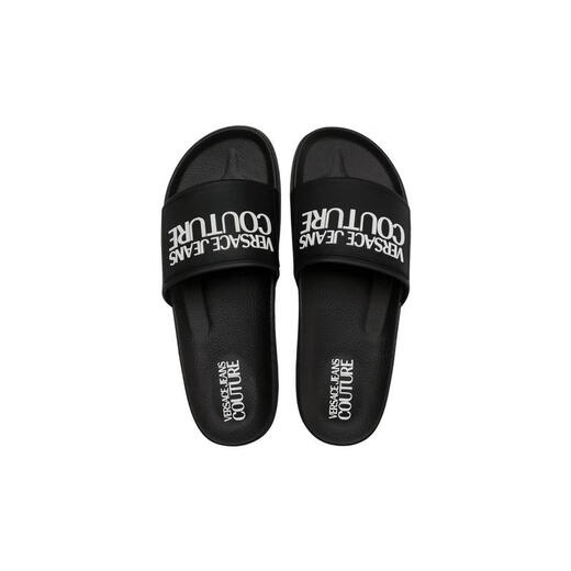 Versace (VERSACE) women's slippers, simple and versatile, lightweight, breathable, non-slip, soft-soled black flat-heeled casual home slippers Black 35