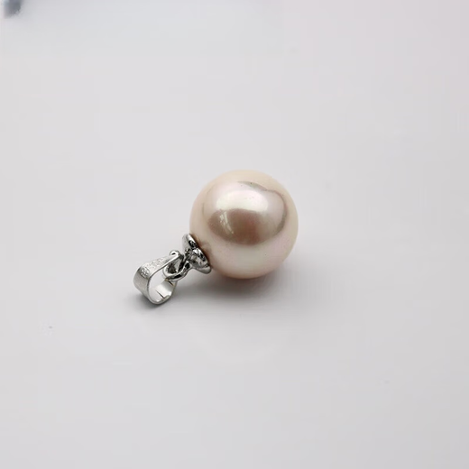 Lihu Quality Necklace Single Pearl Pendant Silver Button Plated with 18K Gold Natural Shell Pearl Single White Gold Holder 16-16mm