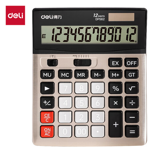 Deli Desktop Calculator DP562 Champagne Gold 1 set