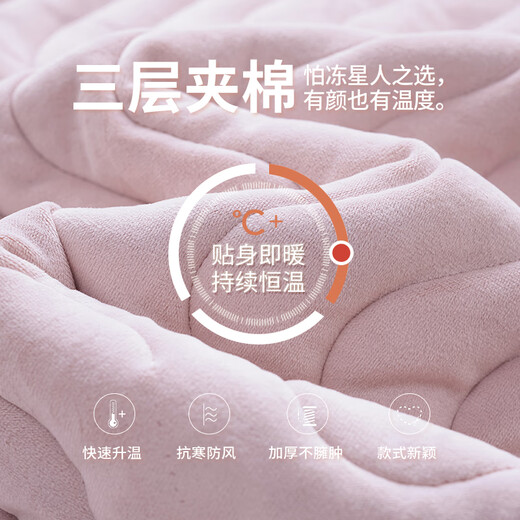 Princess Mark three-layer thickened quilted pajamas for women winter flannel cold-resistant and warm autumn and winter couple home clothes for men WZTJ05739-couple women's L