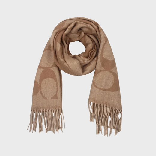 COACH brand direct supply autumn and winter warm wool scarf for men and women, camel CU807 Christmas gift