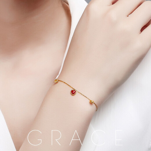 Meluxe 18K gold coral bracelet for women adjustable extension chain gold weight about 0.81g