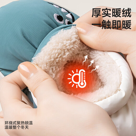 Pig Daddy Children's Cotton Slippers Boys Autumn and Winter Indoor Bag Heel Anti-Slip Warm Girls Baby Outerwear Cotton Shoes Blue 18