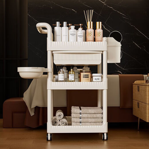 LISM Beauty Salon Special Trolley Tool Trolley Mobile Multi-layer Trolley Trolley Storage Rack Instrument Home Length 48.5 Width 34 Height 52 Second Floor Trolley Available in multiple scenarios