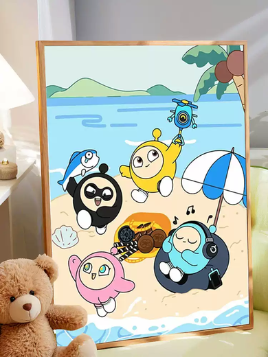 Qili Easter Egg Party Digital Oil Painting IY Children's Hand-drawn Cartoon Filling Coloring 2025 Acrylic Oil Painting LL15781 Acrylic Painting + Professional Oil Canvas + Multiple Professional Paintings