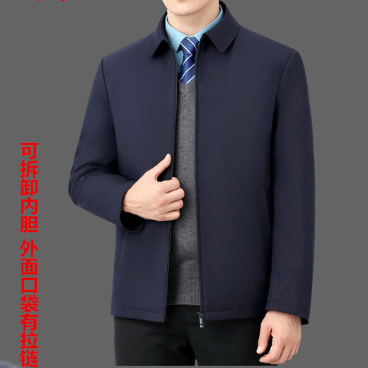 CEO Youngor 2025 men's clothing winter new white goose velvet executive business cold-proof clothing warm liner jacket F08 lapel black Youngor 5XL 200
