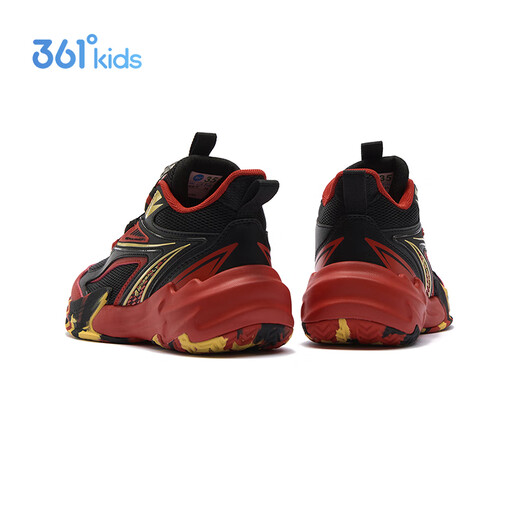 361 surprise children's basketball shoes 26 spring men's and older children's practical fast elastic wear-resistant knob buckle sports shoes black 34