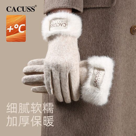 CACUSS gloves for women in autumn and winter, windproof and cold-proof, riding, driving, electric vehicles, touch screen ladies gloves, Nuanyuntuo