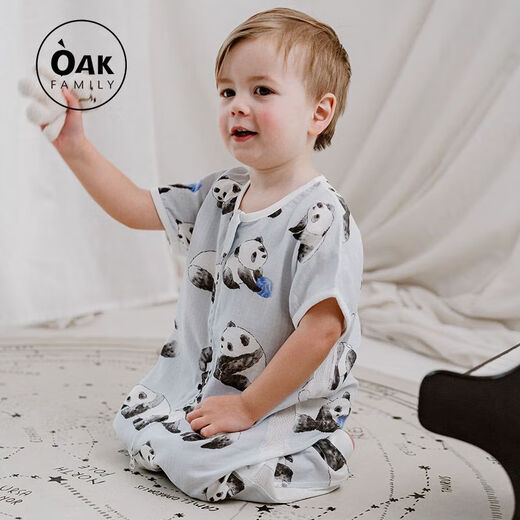 OAK FAMILY baby sleeping bag bamboo cotton gauze spring and summer thin baby pajamas split leg newborn anti-kicking quilt summer x Tianzhuqian 90cm