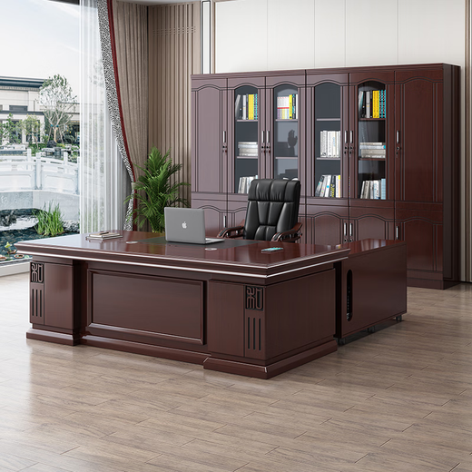 Boss table single office desk and chair combination president manager table simple modern executive desk Chinese style office furniture 1.6m desk single table