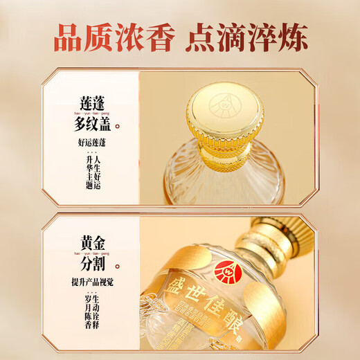 Produced by Wuliang Luzhou-Fragrance Wuliangye Co., Ltd. Luzhou-flavor liquor holiday collection gift wine 52% 500mL 1 bottle Prosperous wine with long blessings
