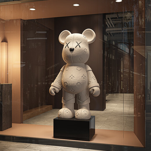 Dyed Spring Violent Bear Floor-standing Decoration Large Large Living Room TV Cabinet Decoration Light Luxury High-end Doll Housewarming Gift Medium Height 72cm Beige + Piggy Bank