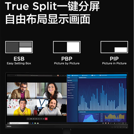 Lenovo P34w-20 Écran ultra-clair incurvé 2K de 34 pouces 21 9 écran en queue de cheveux technologie de filtre de lumière bleue courbure 3800R écran IPS ultra-large prenant en charge la rotation de levage en guirlande