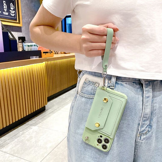 派钦vivoy100手机壳y35s17软壳防摔x90sy78斜挎挂绳s16零钱卡包y52sy3 墨绿色双层零钱包+手绳+斜挎背带 其他型号拍下联系客服备注
