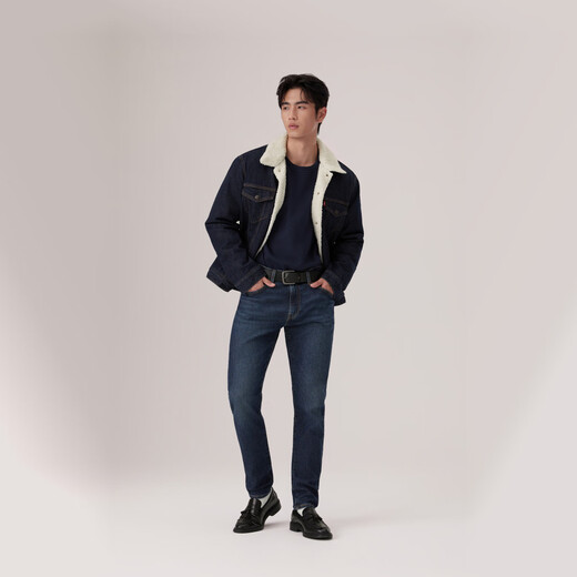 Levi's李维斯冬暖系列男512修身锥型美式低腰复古水洗牛仔裤28833 深蓝色 32 (32)