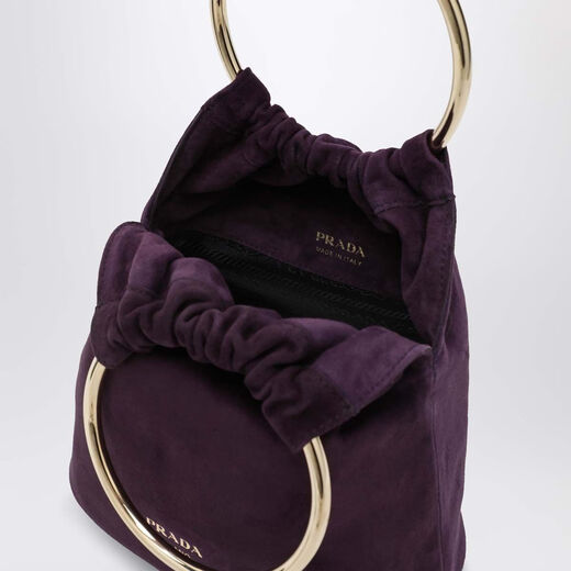 PRADA ring handle handbag purple one size