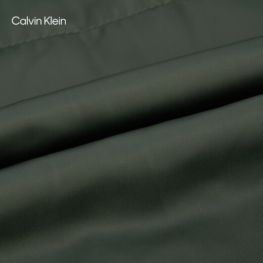 Calvin KleinJeans autumn and winter women's urban casual trend ck classic embroidered logo folded high collar short cotton jacket LLP-Military Green S