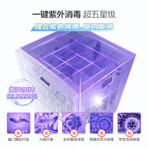 Robam automatic door opening and closing salt series W76D-G1 volcanic salt black built-in dishwasher household appliances government subsidy 17 sets + 3 hot air drying UV disinfection 168h long-term storage