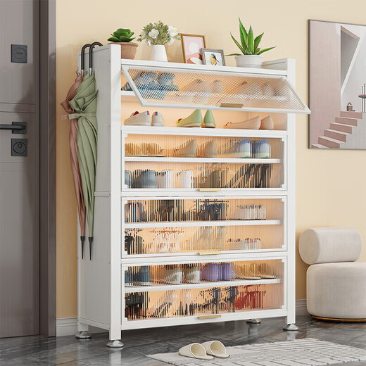 Steel shoe cabinet storage cabinet integrated home entrance entrance large capacity multi-layer new storage dustproof shoe rack gray seven layers length 100 width 32 height 112cm