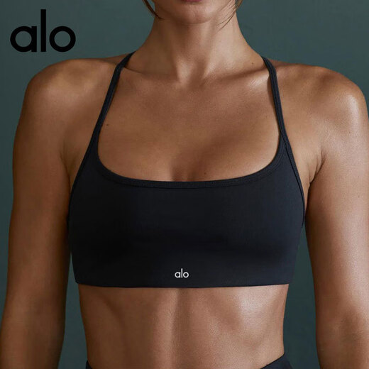 ALO YOGA fitness yoga wear Pilates sports bra breathable shockproof underwear bra padded shape suspender top grass green M