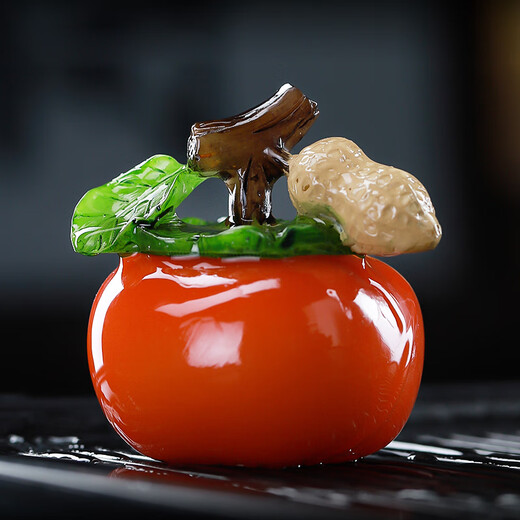 Good persimmon peanut color-changing tea pet can raise high-end tea table ornaments 2025 new tea play tea table decoration Kung Fu tea set Good persimmon peanut-turning red