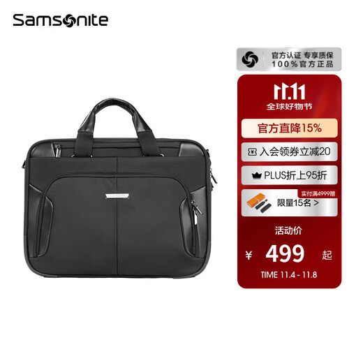 Samsonite Men's Business Briefcase Large Capacity Commuting Laptop Handbag Birthday Gift BP0 Black Men's Briefcase 15.6 Inch