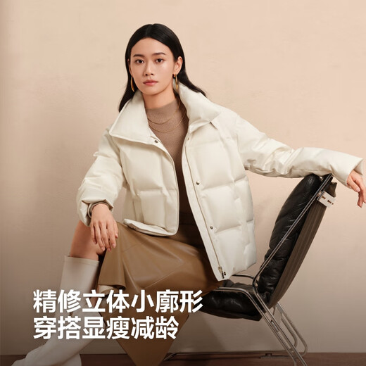 Bosideng winter down jacket, goose down women's business thickened lapel, the same style New Year's red jacket sold in shopping malls