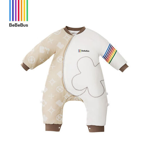 Bebebus baby sleeping bag spring and autumn children's constant temperature split-leg one-piece pajamas baby all-season autumn and winter sleeping bag thickened winter style (recommended room temperature 14-18) l size 90 height 90-105cm