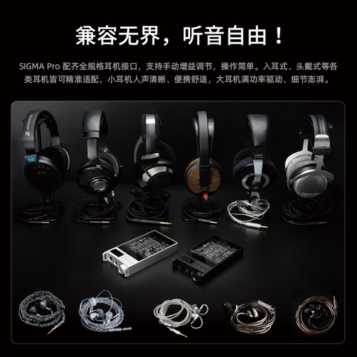 Queshi SIGMA PRO monitor-grade desktop decoder and amp all-in-one mobile portable lossless Bluetooth HIFI flagship big tail Android Apple professional tuning small tail Space Silver