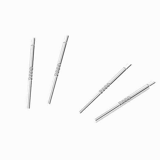 S999 Pure Silver Ear Sticks Full Silver Earrings for Ear Piercing No Picking Simple Invisible Tremella Needle for New Ear Piercing Students Anti-Blocking 1.1cm Long*0.85mm Thick*10 Pieces