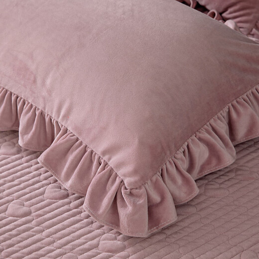 Fu丨Anna milk velvet four-piece set thickened plus velvet baby velvet warm quilt cover with anti-static bean paste bed cover 1.5m four-piece set