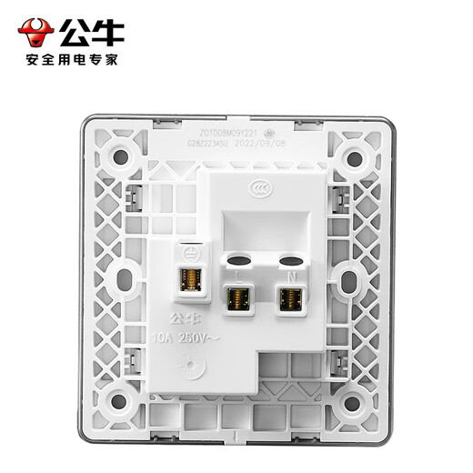 公牛G28星空灰开关插座面板全屋套装86型暗装斜五孔插座10A电源墙面 斜五孔10只（优先发货）