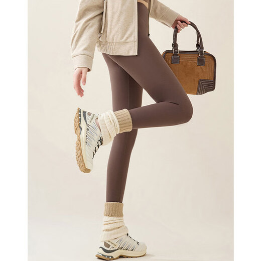 XINBUCKS Velvet Shark Pants Women's Autumn and Winter Yoga Pants Belly Controlling Butt Lifting Biba Pants Plus Size Leggings Wear Warm Pants Black Velvet Suitable for 0-15 C M Recommendation 90-105 Jin Jin is equal to 0.5 kg