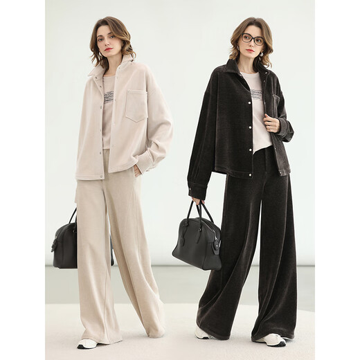 COCOBELLA pre-sale casual loose corduroy shirt women's autumn and winter warm commuting lapel jacket SR3078 apricot M