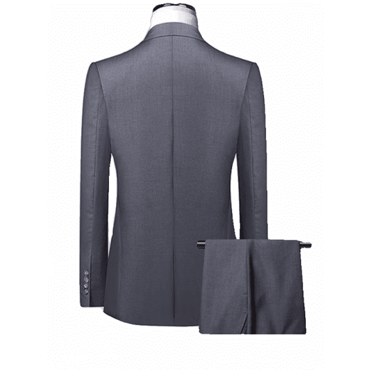 MONTAGUT men's high-end suit men's business slim professional formal suit three-piece groom's wedding dress black (suit + vest + trousers) three-piece suit S 165 (weight 90-110)