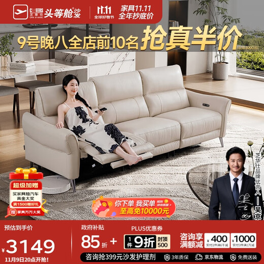 Chivas (CHEERS) first class smart chair simple leather zero wall function Chivas sofa 30572 white small three single electric