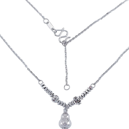 Beijing Gold Trading Center Co., Ltd. Platinum Necklace PT950 Gourd Coiled Platinum Pendant Clavicle Chain Birthday and Valentine's Day Gift for Girlfriend and Wife Fulu Lian Gourd Coiled Approximately 5.81g