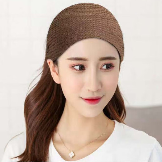 Color hat, cold-proof headband, forehead cover for gray hair, confinement scarf, warm and fashionable in autumn and winter, knitted style in rust red