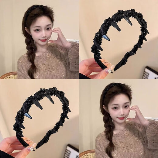 Xincong 2025 new Louis Princess of Paris hairband for women, daily wear hairpin, fluffy high skull headband, upgraded version, 1 pack, light luxury handmade beads