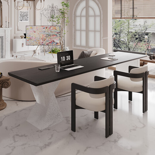 Oscarden solid wood desk, high-end, light luxury, large long table in the living room, home horizontal hall sofa, long table behind the sofa, study table, North American ash wood 220*60, wireless charging socket