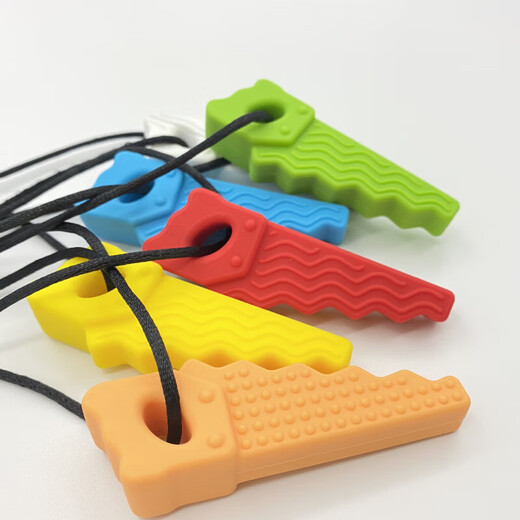 Children's oral anti-loss period soothing gum baby teething stick serrated silicone teether must-have for older children Marble 1 pack