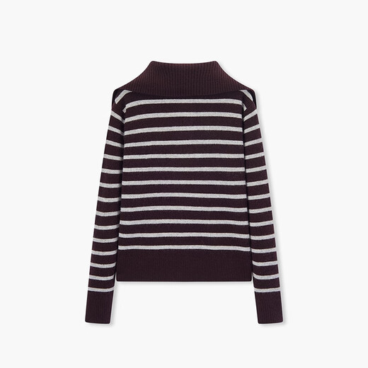 EICHITOO Striped Lapel Pullover Sweater 2025 Winter New Women's Classic Fashion Sweater ENZAJ4Q046A Red Brown Stripes 51 S