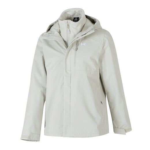 Under Armor Jacket UA Windproof Mountain Series Three-in-One Warm Windproof Hooded Outdoor Sportswear Loose Jacket for Men and Women Couples 1371593-110 M
