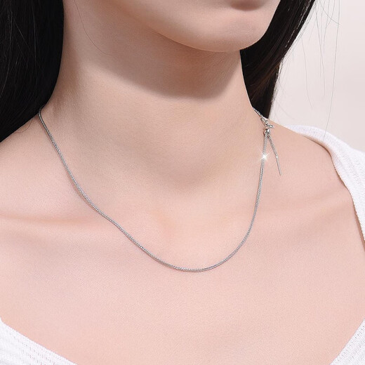 Century-old Fenxiang 999 sterling silver special necklace with safety buckle and jade pendant, Chopard chain pin chain plated with 18k gold, free certificate, gold 45cm, fixed bead*1+positioning bead 1