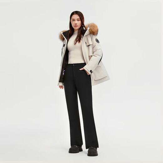 BOSIDENG 2025 Winter New Outerwear Down Pants Women's Home Casual Warm Wide-Leg Cotton Pants B250445106 Black 8056 XS 155_62A