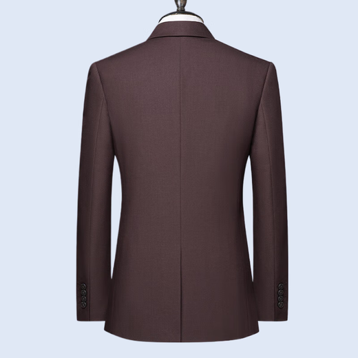 Septwolves Jacket Expert Light Luxury Suit Men's Autumn and Winter One Button Single Slit Two-piece Wedding Banquet Sheep Wool Suit Suit Dark Red L 175 120-135Jin Jin is equal to 0.5 kg