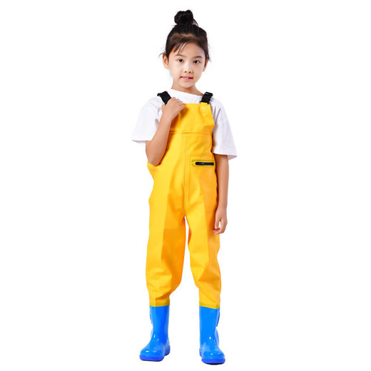 Zailu children's water play one-piece waders, kindergarten waterproof clothes, sea equipment, baby fish wading rain pants, beach, children's sky blue overalls, special price - no mouth, size 22 (shoe inner length 13cm)